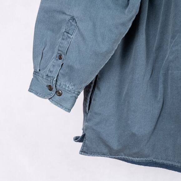 Wolverine Fleece Lined Denim / Chambray Workwear Shirt Shacket Men's 2XL Blue - Picture 5 of 7